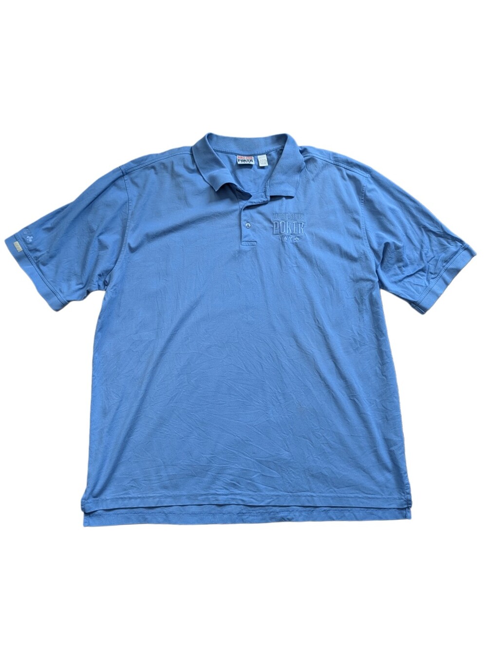 World Series Poker Tehama Mens Blue Short Sleeve Pima Cotton Polo Shirt Size 3XL